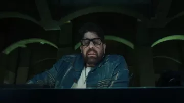 Ralph Lauren Patch­work Linen Blend Cardi­gan worn by Harry Keshegian (Adam Goldberg) as seen in The Equalizer (S04E01)