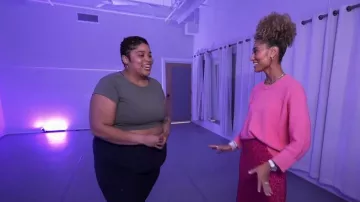 Loft Heart Jacquard Bias Midi Skirt worn by Ally Love as seen in Today with Hoda & Jenna on February 19, 2024