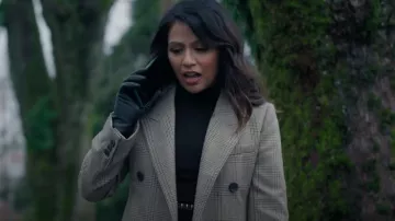 Mango Double Breasted Check Coat worn by Leanna Nance (Theresa Wong) as seen in The Irrational (S01E11)