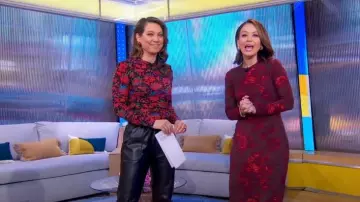 Reformation Tommie Knit Midi Dress worn by Eva Pilgrim as seen in Good Morning America on February 19, 2024