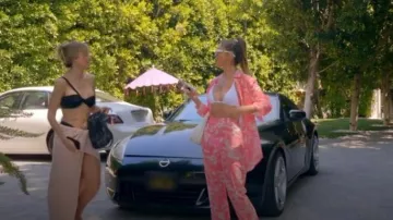 PrettyLittleThing Pink Cow Print Beach Flares worn by Scheana Shay as seen in Vanderpump Rules (S11E04)