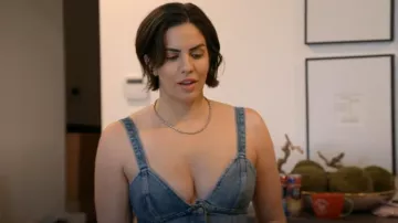 Zara Short Casual Style Denim Sleeveless Street Style Plain worn by Kate Maloney as seen in Vanderpump Rules (S11E04)