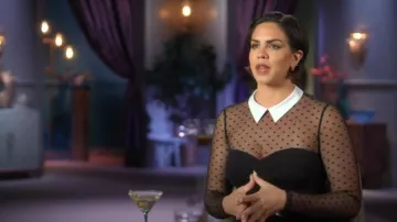 Fleur Du Mal Dot­ted Tulle Col­lared Body­suit worn by Kate Maloney as seen in Vanderpump Rules (S11E04)