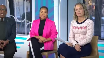 Vestido de suéter Draper James Fair Isle usado por Dylan Dreyer como se ve en Today el 20 de febrero de 2024