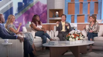 Smythe Taped One-Button Floral Blazer worn by Natalie Morales as seen in The Talk on February 19, 2024