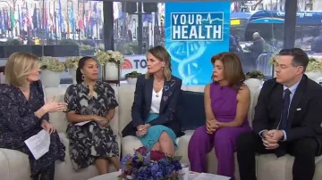 Black halo Cor­rine High-Neck Sleeve­less Jump­suit worn by Hoda Kotb as seen in Today on February 21, 2024