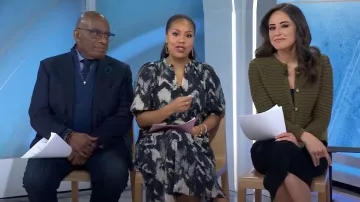 Ba&Sh Anissa Cotton Printed Midi Dress worn by Sheinelle Jones as seen in Today on February 21, 2024