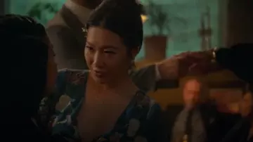 Asos Edition Floral Embroidered Organza Midi Dress in Steel Blue worn by Sumi (Kara Wang) as seen in Good Trouble (S05E18)