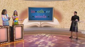 Ganni Feather Hem Embellished Skirt worn by Donna Farizan as seen in Today with Hoda & Jenna on February 21, 2024