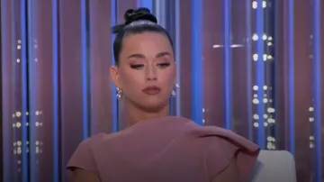 Maticevski Rejoice Asymmetric Crepe Midi Dress worn by Katy Perry as seen in American Idol (S22E01)