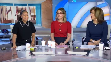 A.L.C. Lark Embellished Collar Shirt worn by Sheinelle Jones as seen in Today on February 23, 2024