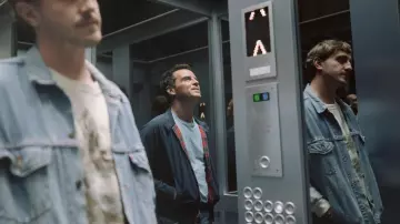 Baracuta Navy Blue Harrington  Zip Jacket worn by Adam (Andrew Scott) as seen in All of Us Strangers