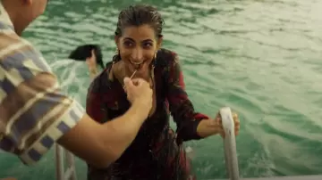 The Kooples Sleeping Roses Dress worn by Nairobi (Alba Flores) as seen in Money Heist (S03E01)