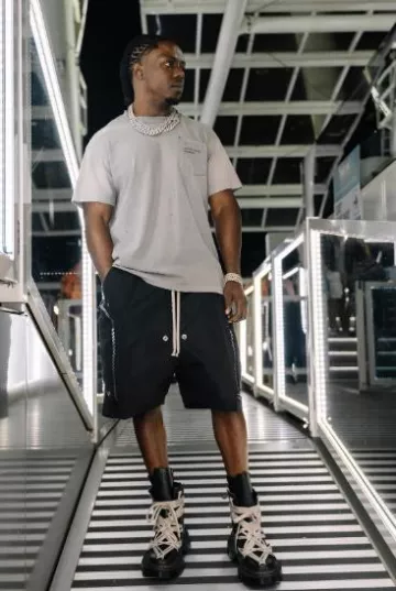 Enfants Riches Deprimes Grey Thrashed Logo Pocket T-Shirt worn by Jack Boy on the Instagram account @lildurk