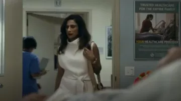 Vince Shell Top worn by Hilary Starr (Sarayu Rao) as seen in Expats (S01E06)