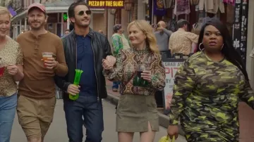 Mango Flowy Printed Blouse worn by Meri (Rosebud Baker) as seen in Life & Beth (S02E02)