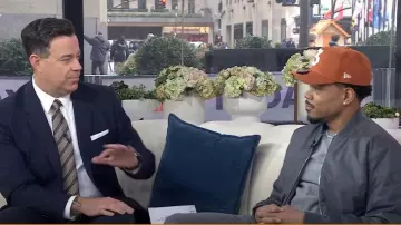 Chance the Rapper Chance 3 New Era Rust Orange/White Hat worn by Chance The Rapper as seen in Today on  February 26, 2024