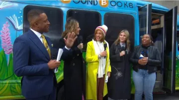 Lela Rose Manteau de voiture long en laine brodé de fleurs porté par Jenna Bush Hager comme on le voit dans Aujourd’hui le 27 février 2024