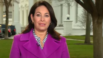 Marella Varna Wool Pea Coat worn by Nancy Cordes as seen in CBS Mornings on February 27, 2024