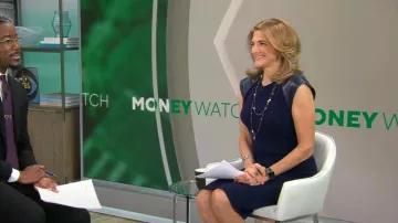 Ralph Lauren Black Label Cashmere Midi Dress worn by Jill Schlesinger as seen in CBS Mornings on February 27, 2024