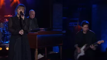 3.1 Phillip Lim Pleated Multi-Panel Draped Midi Skirt worn by Kelly Clarkson as seen in The Kelly Clarkson Show  on February 21, 2024