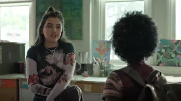 Daydreamer Rose Pointelle Tee worn by Khia Pham (Zoriah Wong) as seen in Run the Burbs (S03E08)