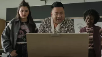 Oak And Fort Varsity Wool Blend Bomber worn by Khia Pham (Zoriah Wong) as seen in Run the Burbs (S03E08)