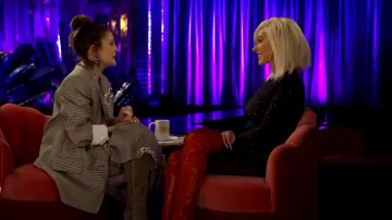 Skims Swarovski Jelly Sheer Long Sleeve Crew Neck Bodysuit worn by Christina Aguilera as seen in The Drew Barrymore Show on February 27, 2024
