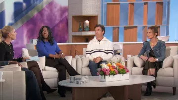 Zara Textured Weave Mock Neck Sweater worn by Jerry O'Connell as seen in The Talk on February 27, 2024