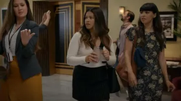 Sandro V-Neck Sweater worn by Nell Serrano (Gina Rodriguez) as seen in Not Dead Yet (S02E04)
