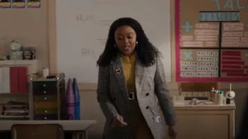 Madewell Violet Peak Lapel Blazer worn by Janine Teagues (Quinta Brunson) as seen in Abbott Elementary (S03E05)