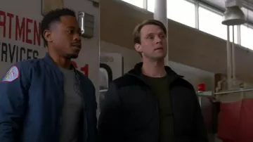 Barbour Quilt­ed Elm­wood Jack­et worn by Matt Casey as seen in Chicago Fire (S12E06)