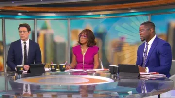 Escada Virgin Wool Knee Length Dress worn by Gayle King as seen in CBS Mornings on February 29, 2024