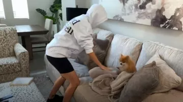 Lala Kent Send It To Dar­rell White Hood­ie worn by Lala Kent as seen in Vanderpump Rules (S11E05)