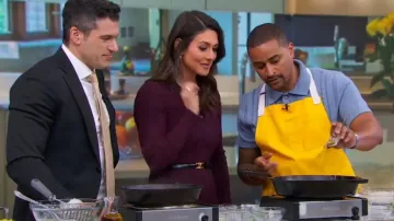 Celine Small Triomphe Belt worn by Erielle Reshef as seen in Good Morning America on February 29, 2024