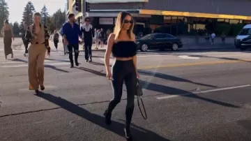 Fashion Nova Feather Crop Top worn by Scheana Shay as seen in Vanderpump Rules (S11E05)