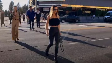 Jeffrey Campbell Pantalones Platform Pants Boot Black Stretch Fitted Boots worn by Scheana Shay as seen in Vanderpump Rules (S11E05)