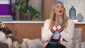 Maje Medhi Cardigan worn by Amanda Kloots as seen in The Talk on February 29, 2024