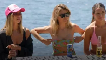 Urban Outfitters Brittney Y2K Shield Sunglasses worn by Scheana Shay as seen in Vanderpump Rules (S11E05)