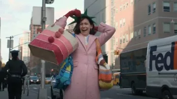 Ganni Striped Crochet Tote Bag worn by Elsbeth Tascioni (Carrie Preston) as seen in Elsbeth (S01E01)