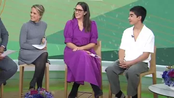 Ganni Cotton Poplin V Neck Dress worn by Savannah Sellers as seen in Today on February 29, 2024