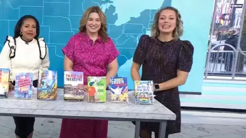 1901 Vestido Recto con Flecos de Tweed con Mangas Abullonadas y Bolsillo Delantero usado por Dylan Dreyer como se ve en Hoy el 28 de febrero de 2024