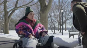 Farm Rio Cosmic Floral Puffer worn by Nora (Awkwafina) as seen in Awkwafina is Nora From Queens (S02E01)