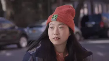 Pleasures Rust Dragon Beanie worn by Nora (Awkwafina) as seen in Awkwafina is Nora From Queens (S02E01)