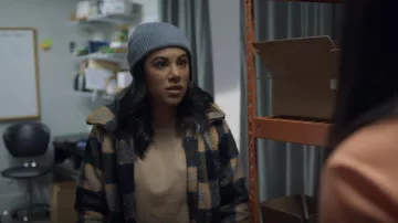 Noisy May Ted­dy Jack­et worn by Melanie (Chrissie Fit) as seen in Awkwafina is Nora From Queens (S02E03)