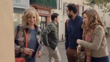 Please Classic Plaid Print Collar Cardigan worn by Jennifer Maseron (Diane Dassigny) in the series Plus belle la vie, encore plus belle (S01E24)