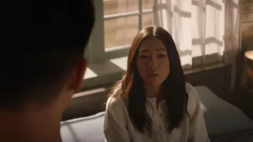 Citizens of Humanity Co­ra Hen­ley Sweat­shirt worn by Nicky Shen (Olivia Liang) as seen in Kung Fu (S02E09)