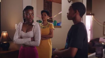 H&M Tie Detail Crinkled Top worn by Puleng Khumalo (Ama Qamata) as seen in Blood & Water (S03E01)