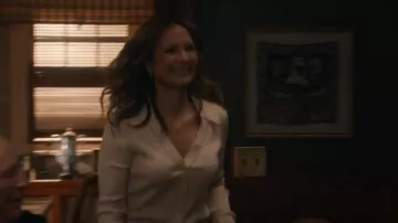 Sandro Gab Ribbed Fine-knit Ribbed Cardigan worn by Eddie Janko (Vanessa Ray) as seen in Blue Bloods (S14E03)