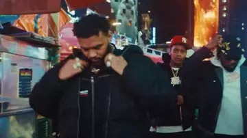 Gucci Black Jumbo-GG Puffer Jacket worn by Joyner Lucas in Sticks & Stones ft. Conway the Machine "Official Music Video" (Not Now I'm Busy)